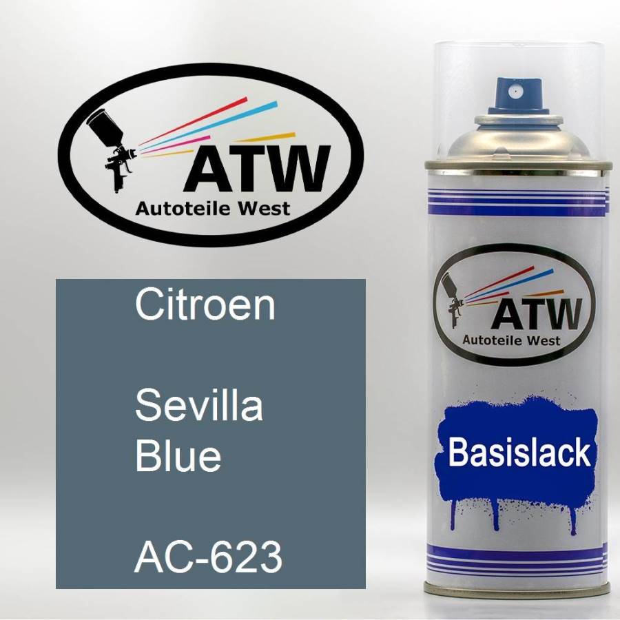 Citroen, Sevilla Blue, AC-623: 400ml Sprühdose, von ATW Autoteile West.